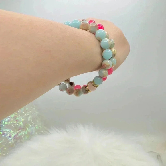 Natural Stone Love And Peace Duo Bracelet - Picture 6 of 7